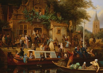 Le chiatte a Utrecht, 1853 da Valentin Bing